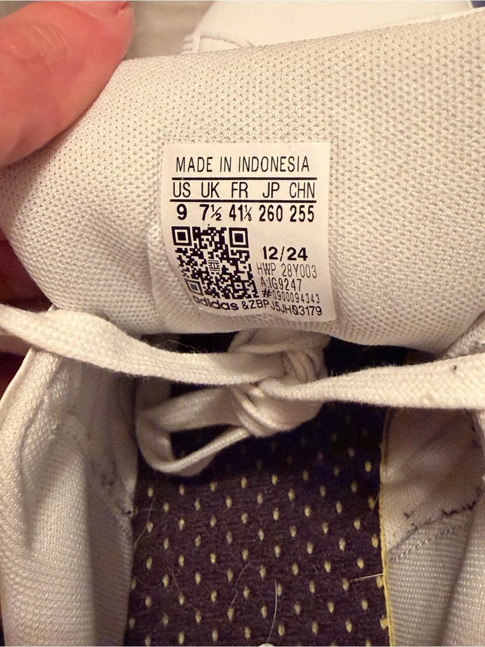 Adidas White Sneakers with Periwinkle Blue Stripes